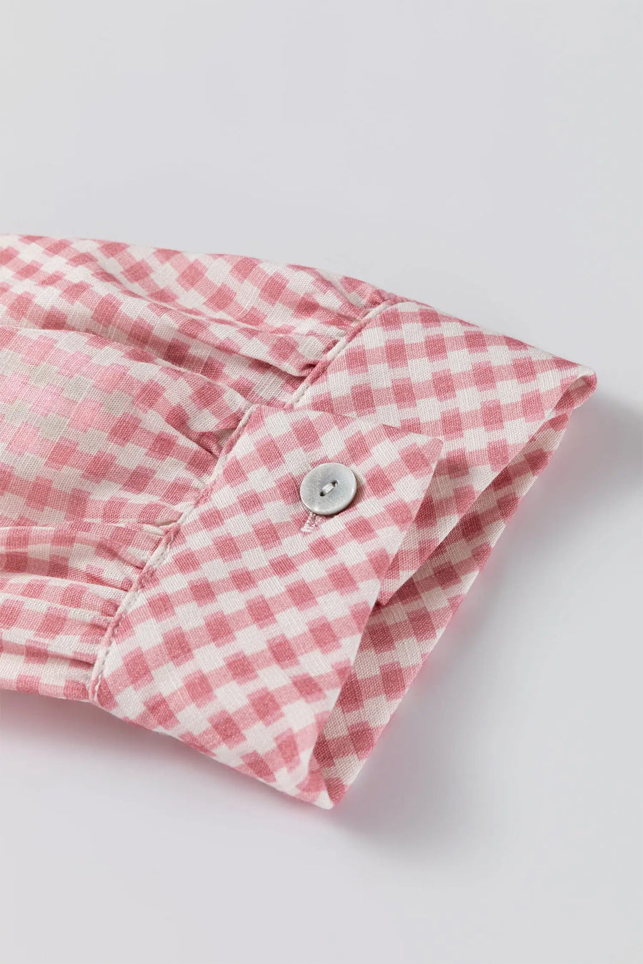 Plaid Ruffle Hem Half Sleeve Blouse Women UK