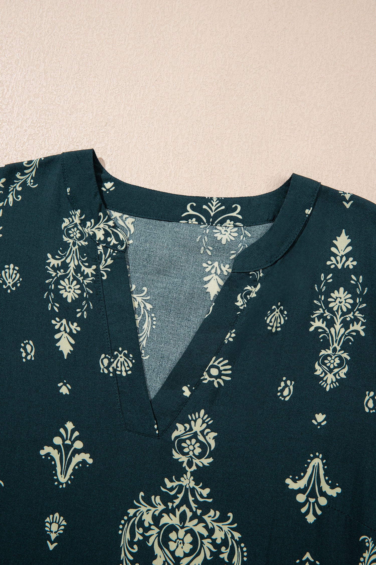 Blue Boho Floral Print Mini Dress