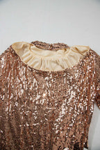 Glimmer Goddess Mini – Gold Sequin Cutout Dress