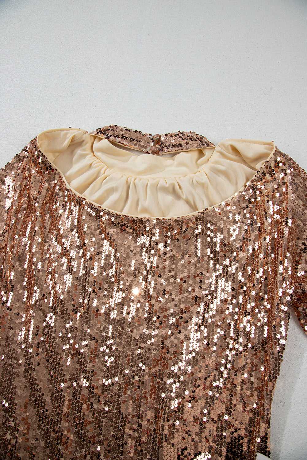 Glimmer Goddess Mini – Gold Sequin Cutout Dress