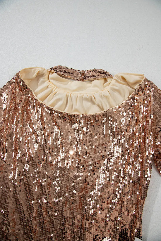 Gold sequin cutout dress – ultimate party outfit | dazzling sequins back