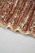 Glimmer Goddess Mini – Gold Sequin Cutout Dress