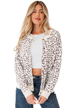 Oversized Chunky Knit Leopard Cardigan