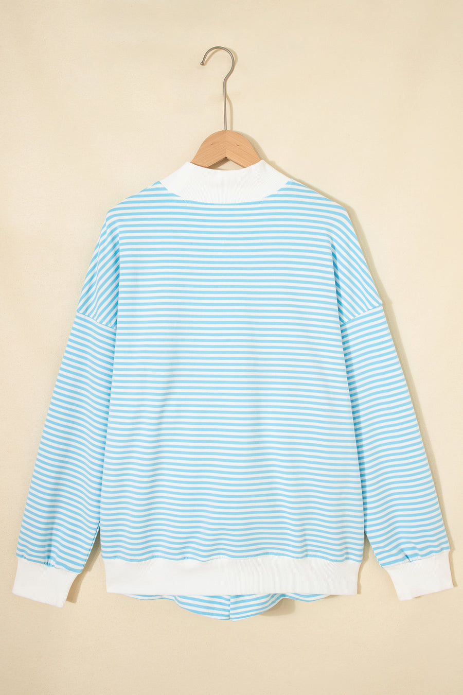 Stripe Oversize Mock Neck Sweatshirt & Shorts Co-Ord Set — styled outfit look | Fashionfitz UK