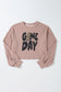 Game Day Graphic Crop Top on a white background