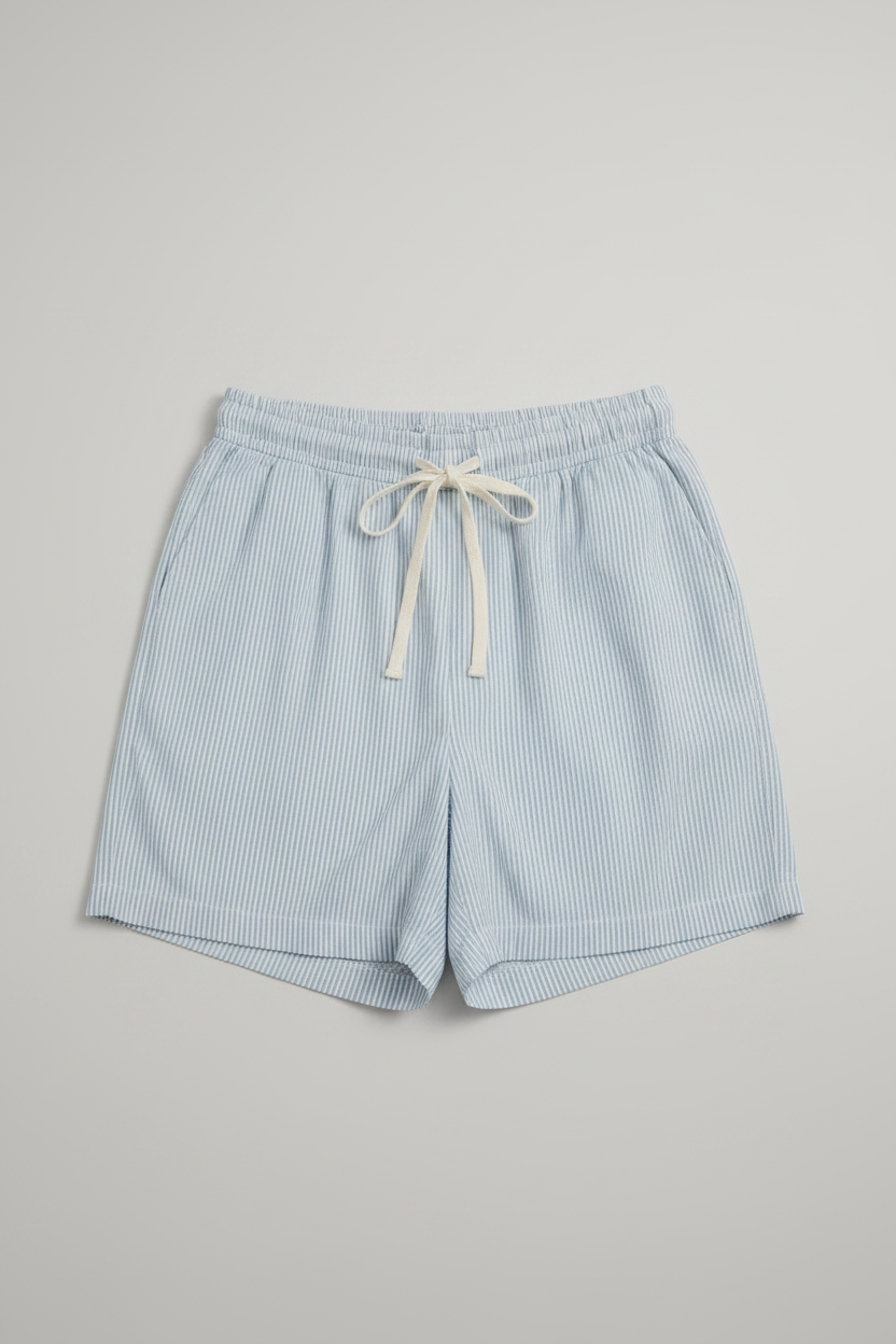 Stripe Plus Size Denim Shorts Women UK | Drawstring