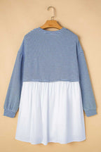 Cobalt Stripe Pleated Dress