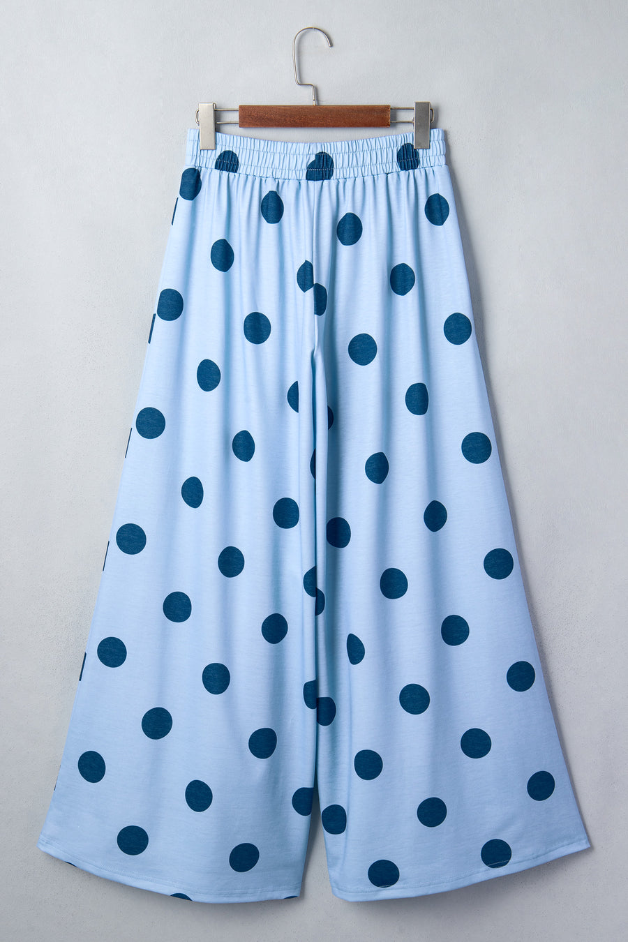 Brown Polka Dot Wide Leg Elastic Waist Casual Pants Women UK