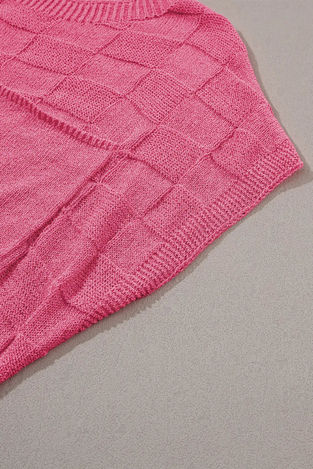 Lattice short sleeve sweater - pink sweaters