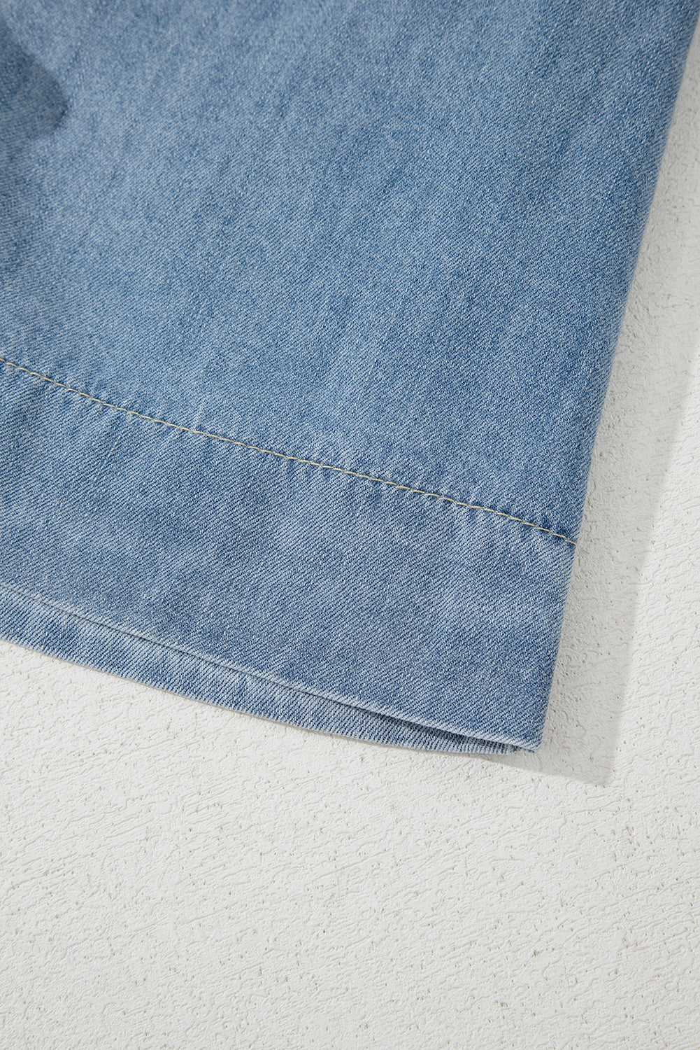 Blue Ties Puff Denim Top