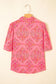 Rose Red Floral Loose Shirt - Fashionfitz