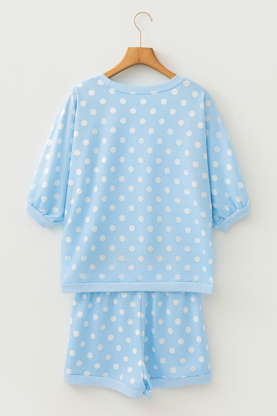 Polka Dot Oversized Top & Drawstring Shorts Set Women UK