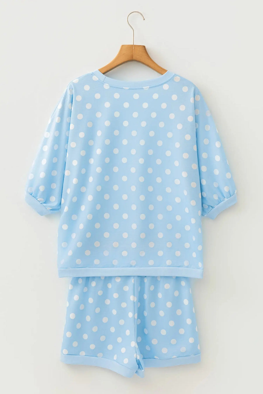 Polka Dot Oversized Top & Drawstring Shorts Set Women UK