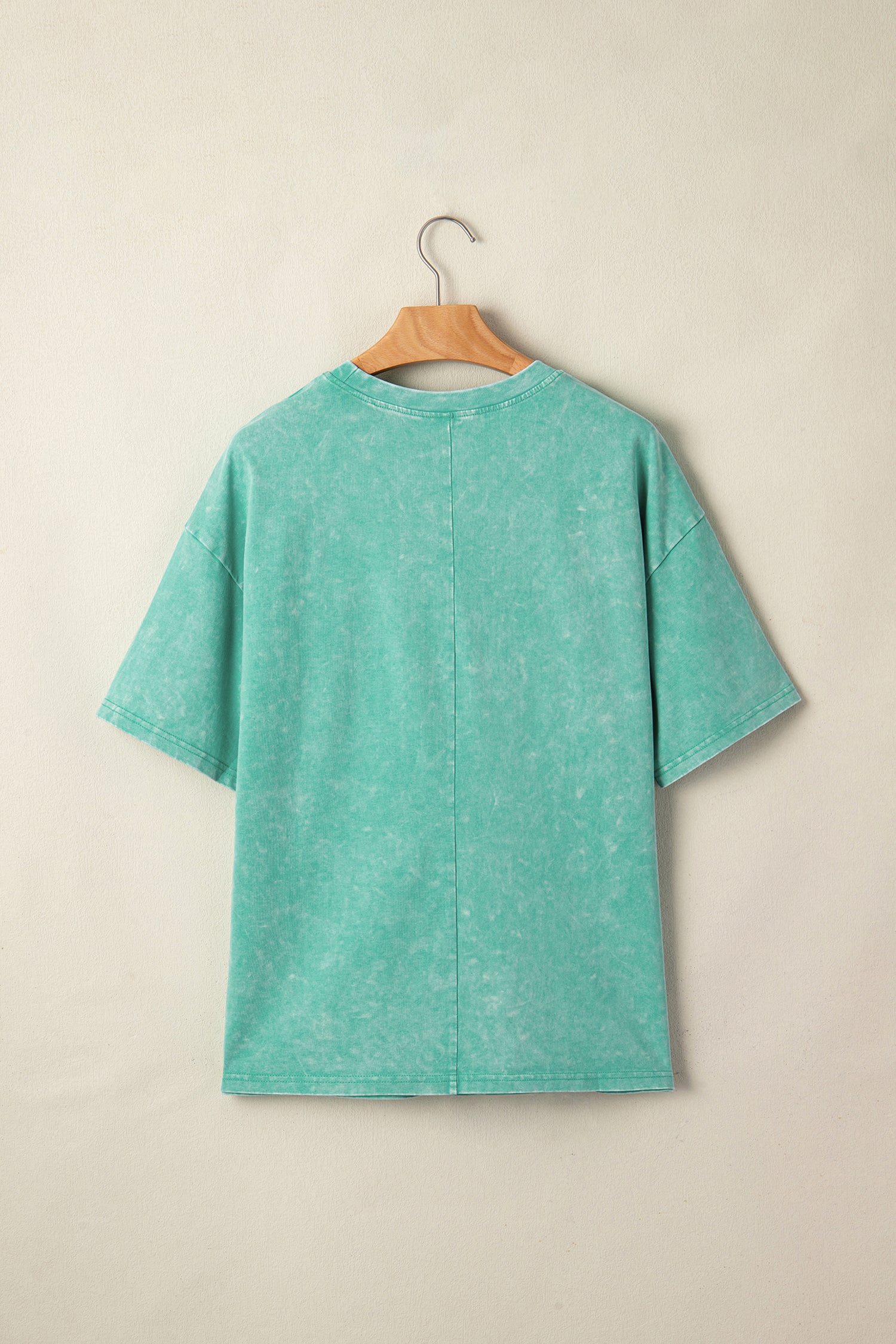 Mineral Washed Oversized Cotton Tee Drop Shoulder Round Neck Tunic Length