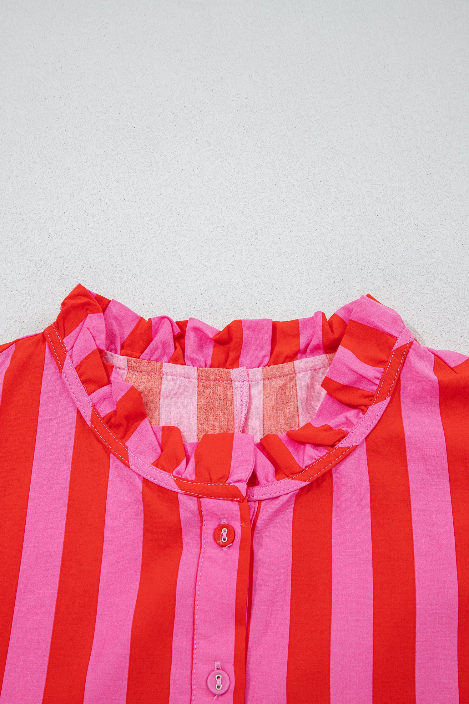 Red Stripe Puff Sleeve Mini Dress Women UK