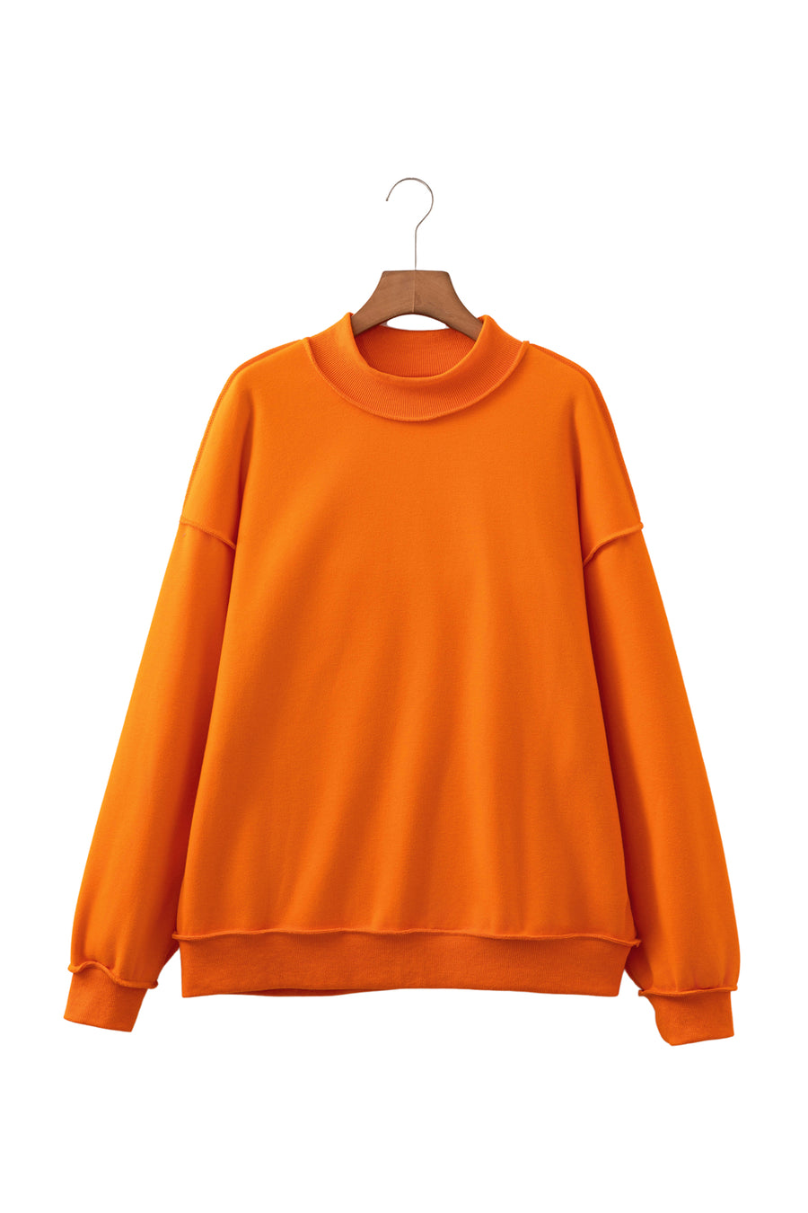 Drop Shoulder Reversible Mock Neck Sweatshirt Women UK