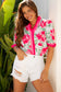 Fashionfitz Rosy Bloom Frill Blouse for Trendy Looks