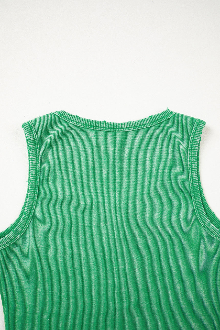 Vintage Distressed Ribbed Mineral Wash Tank Top Women UK