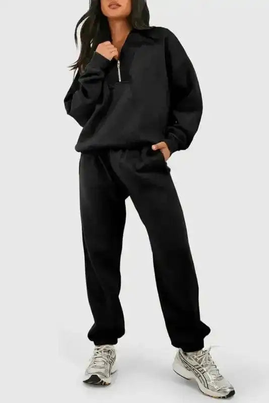 Activewear Sets Black / S / 50%Polyester+50%Cotton Cozy Comfort Tracksuit