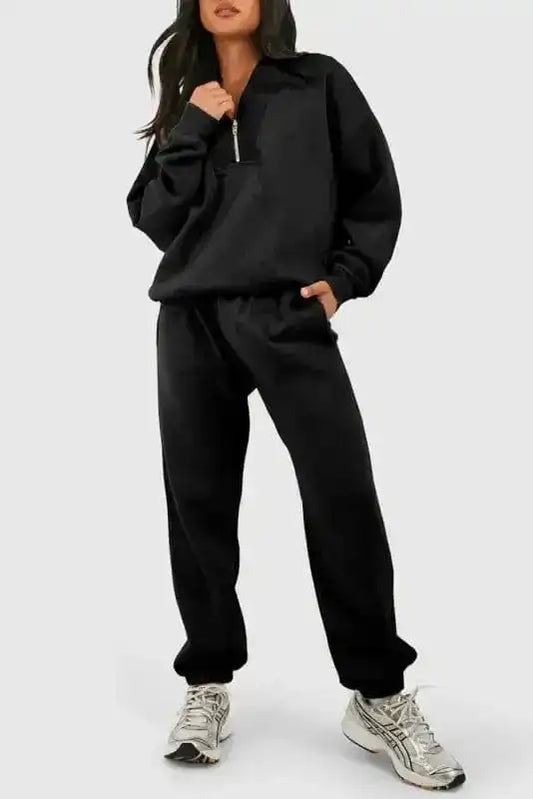 Activewear Sets Black / S / 50%Polyester+50%Cotton Cozy Comfort Tracksuit