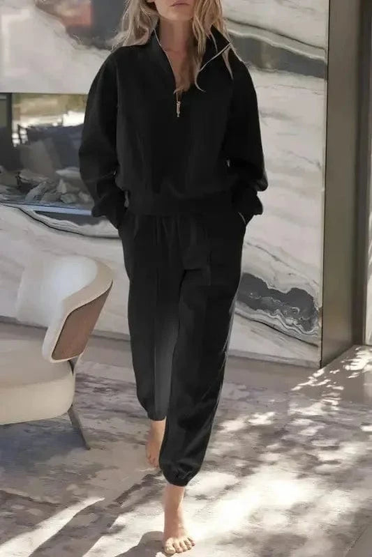 Activewear Sets Black / S / 50%Polyester+50%Cotton SprintFlex Zip-Up Tracksuit