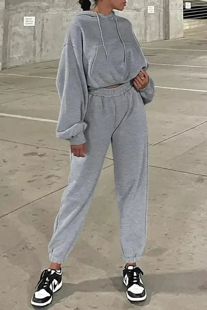 Activewear Sets Gray / S / 50%Polyester+50%Cotton Hoodie and Joggers Activewear Set