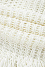Beach Cover-ups Crochet Fishnet Beach Cover-Up - White