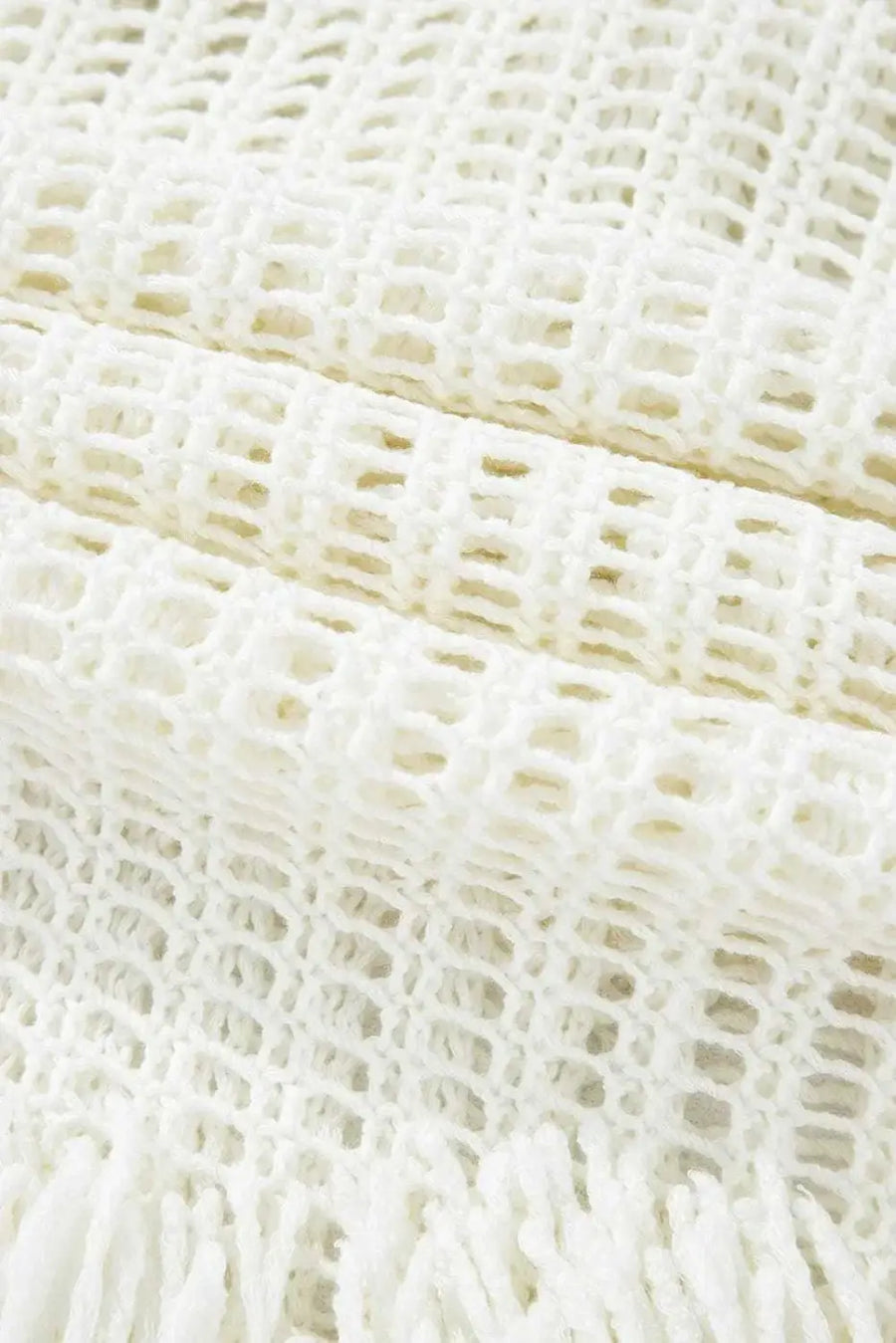 Beach Cover-ups Crochet Fishnet Beach Cover-Up - White