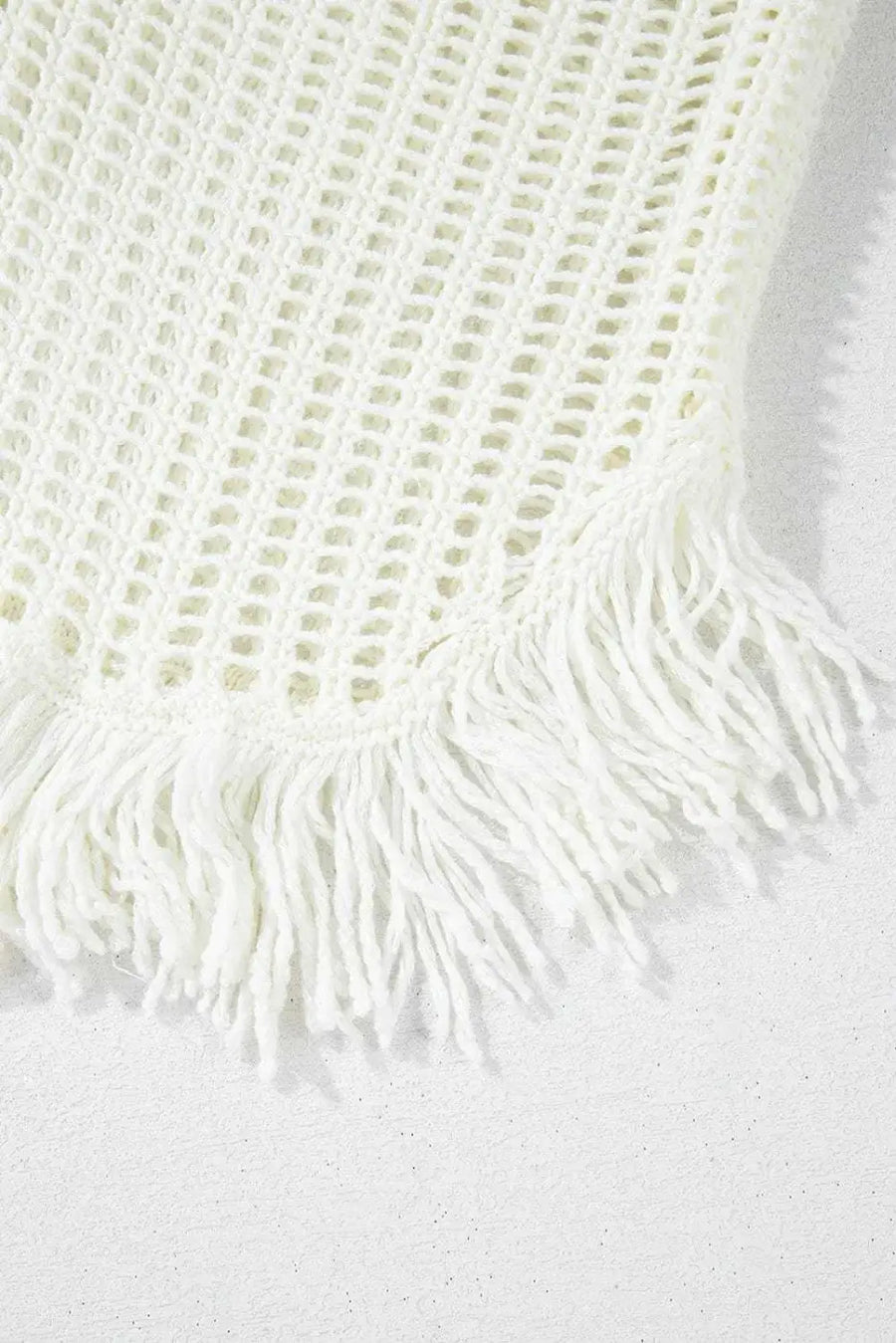 Beach Cover-ups Crochet Fishnet Beach Cover-Up - White