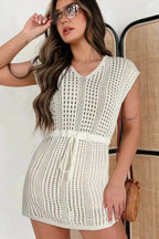 Beach Cover-ups Floral Beach Dress for Women - Sandy Serenity Lightweight Summer Cover-Up