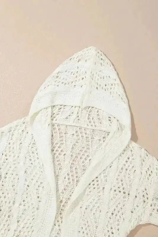 Beach Cover-ups Hooded Beach Cover-Up - Open Knit