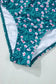 Bikinis Blue Floral Smocked Bikini Set