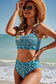 Bikinis Blue Floral Smocked Bikini Set
