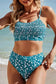 Bikinis Blue Floral Smocked Bikini Set