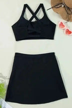 Bikinis Crossover Bikini - Tank and Skort Swimwear