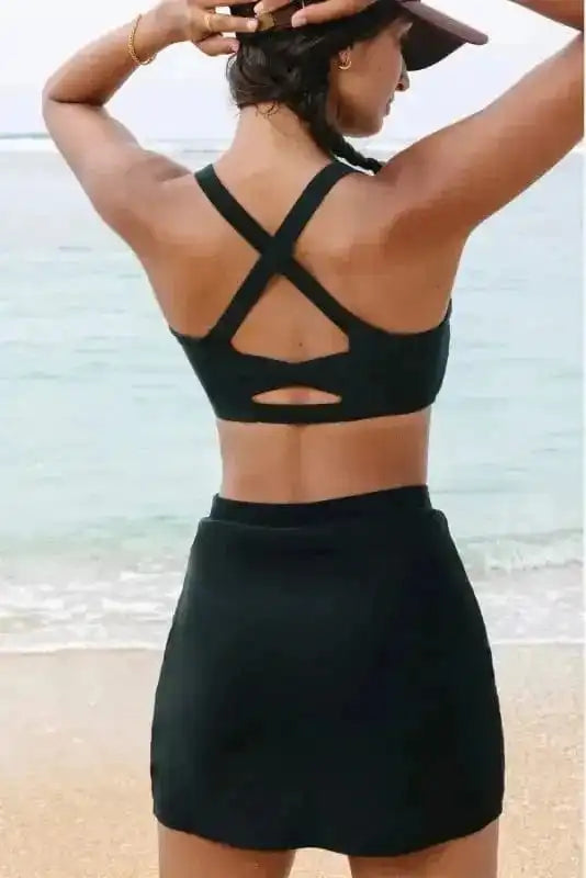 Bikinis Crossover Bikini - Tank and Skort Swimwear