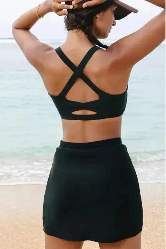 Bikinis Crossover Bikini - Tank and Skort Swimwear