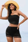 Bikinis Mesh One Shoulder Bikini - Top and Skirt Set