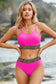 Bikinis Rose Leopard Mesh Bikini Swimsuit Set