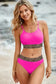 Bikinis Rose Leopard Mesh Bikini Swimsuit Set