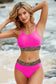 Bikinis Rose Leopard Mesh Bikini Swimsuit Set
