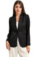 Blazers Black Collared Neck Single Breasted Blazer with Pockets