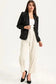Blazers Black Collared Neck Single Breasted Blazer with Pockets