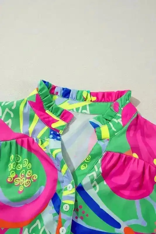 Blouses Abstract Elegance Button-Up Blouse