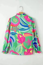 Blouses Abstract Elegance Button-Up Blouse