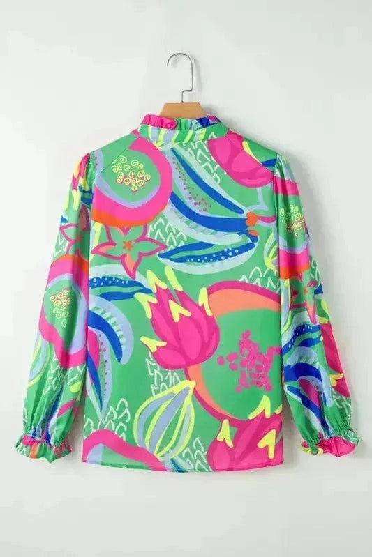 Blouses Abstract Elegance Button-Up Blouse