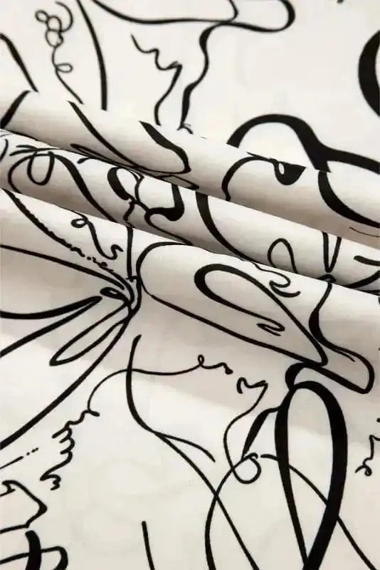 Blouses Abstract Elegance Puffed Sleeve Blouse