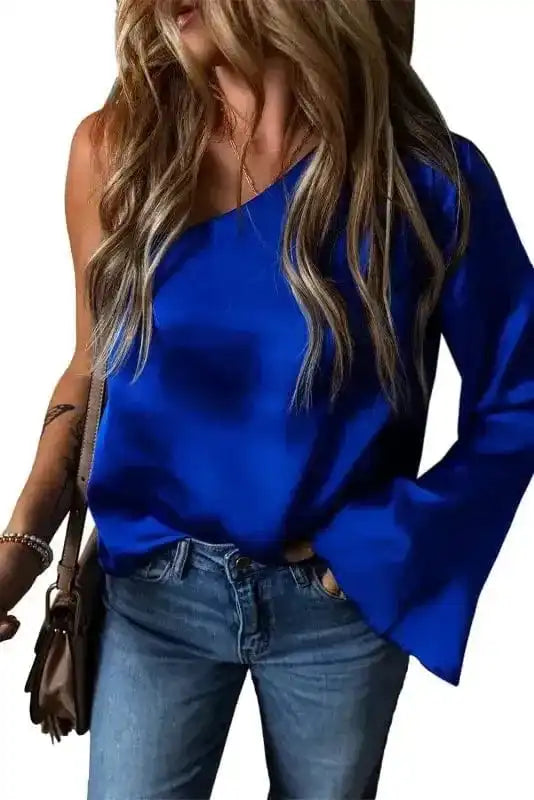 Blouses Asymmetric Satin Blouse