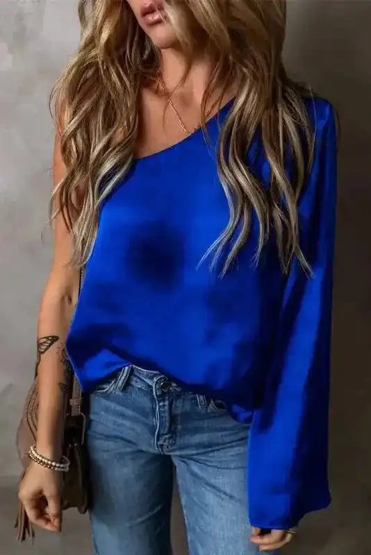 Blouses Asymmetric Satin Blouse