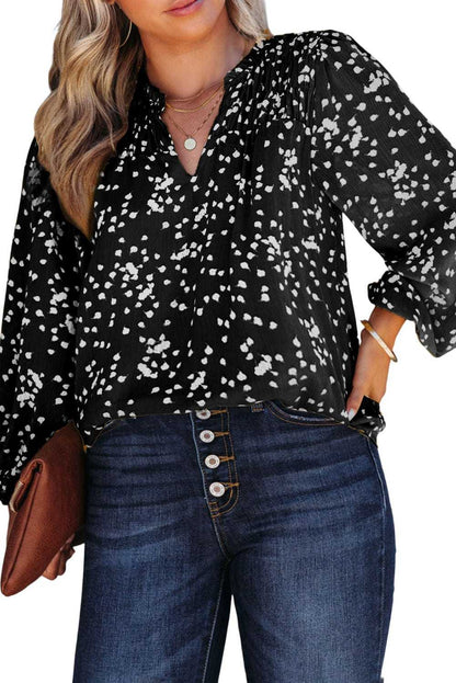 Blouses Split Neck Crinkled Blouse